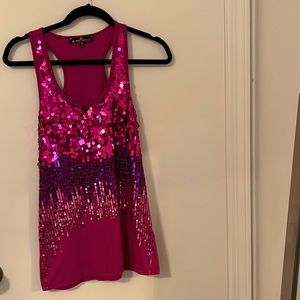Fushia Pink Sequin Tank Size Medium.